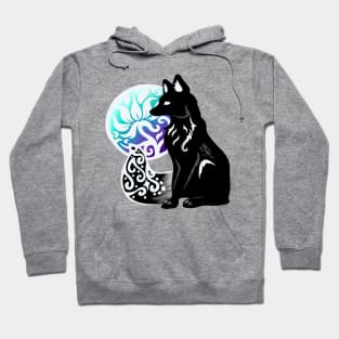 Black Floral Fox Hoodie